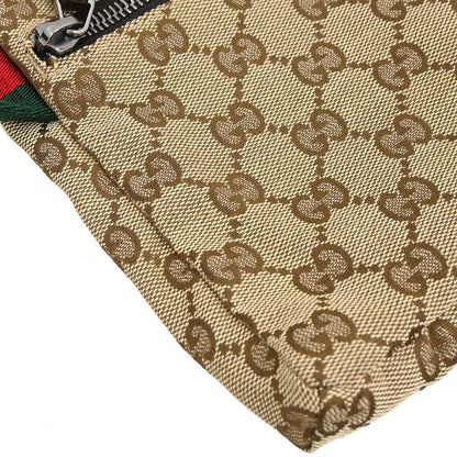 Gucci Brown Beige Canvas GG Sherry Bum Bag