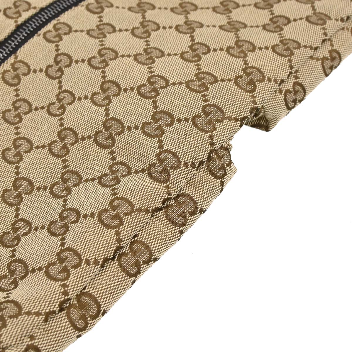 Gucci Brown Beige Canvas GG Sherry Bum Bag