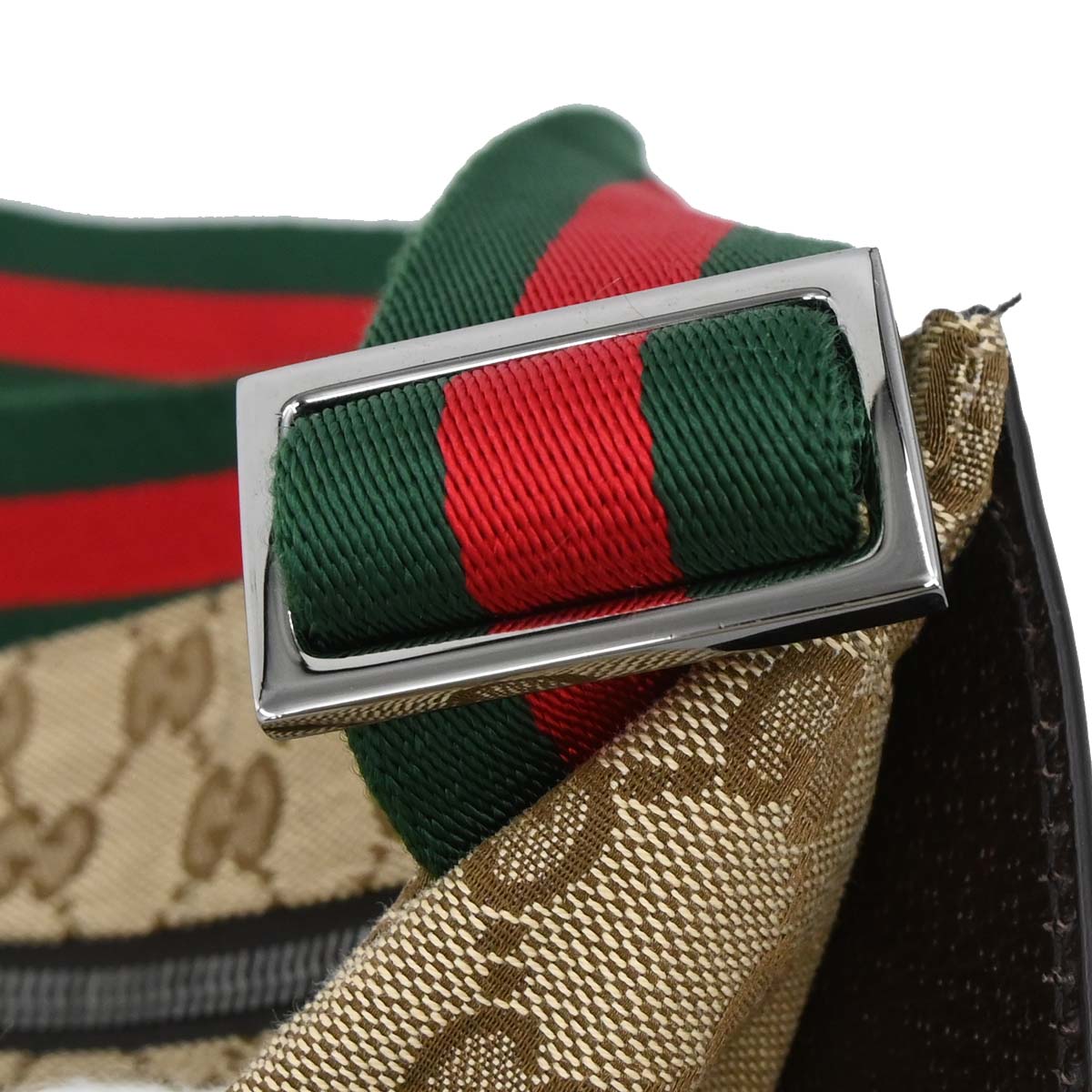 Gucci Brown Beige Canvas GG Sherry Bum Bag