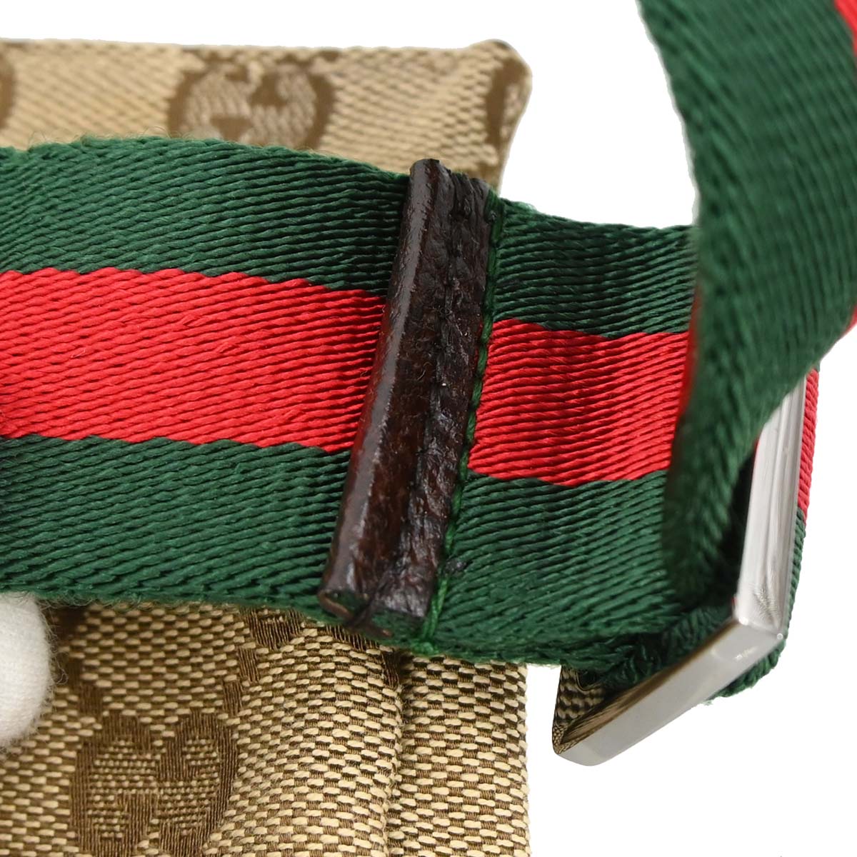 Gucci Brown Beige Canvas GG Sherry Bum Bag