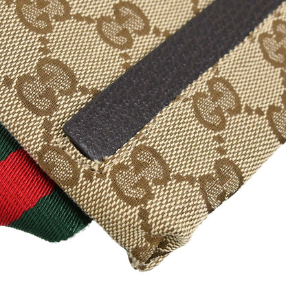 Gucci Brown Beige Canvas GG Sherry Bum Bag