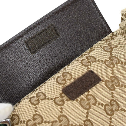 Gucci Brown Beige Canvas GG Sherry Bum Bag