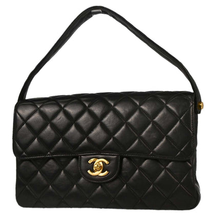 Chanel 1996-1997 Black Lambskin Double Sided Classic Flap Handbag