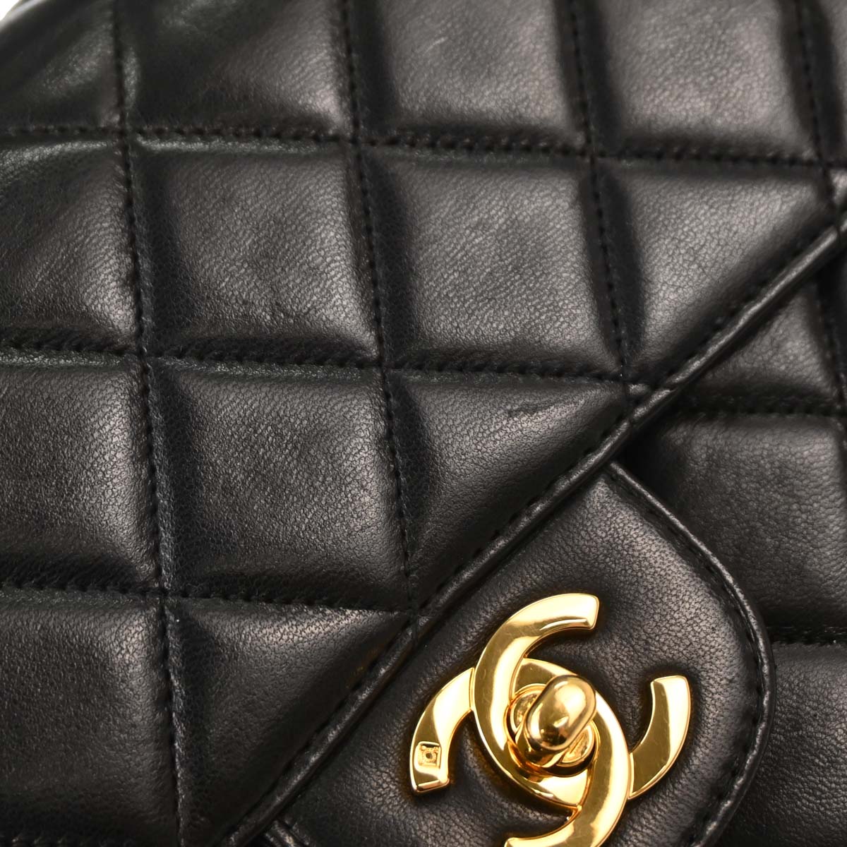 Chanel 1996-1997 Black Lambskin Double Sided Classic Flap Handbag