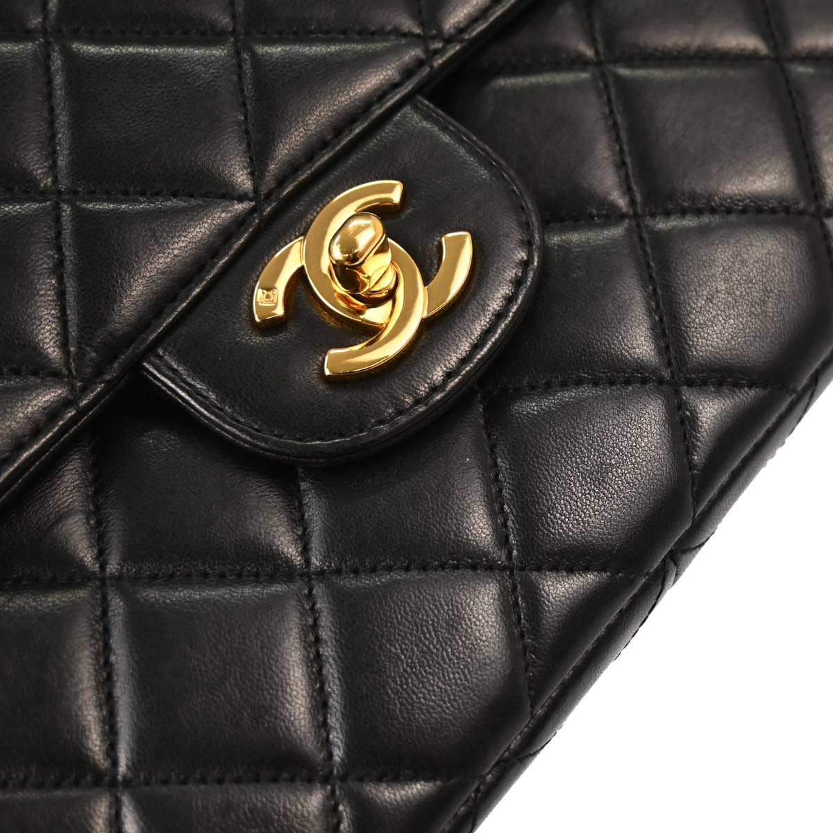 Chanel 1996-1997 Black Lambskin Double Sided Classic Flap Handbag