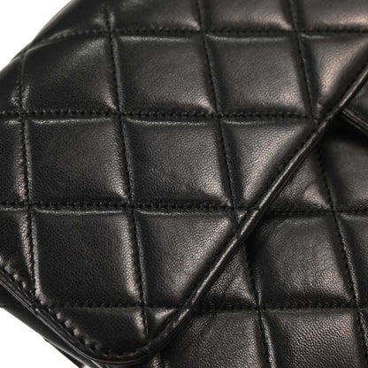Chanel 1996-1997 Black Lambskin Double Sided Classic Flap Handbag