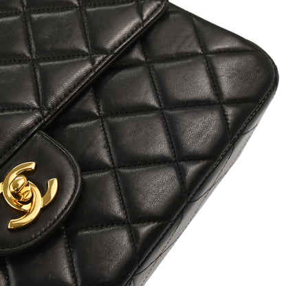 Chanel 1996-1997 Black Lambskin Double Sided Classic Flap Handbag