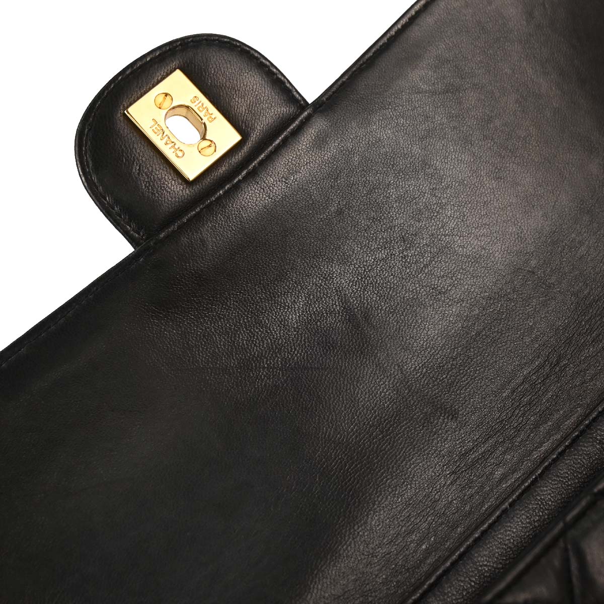 Chanel 1996-1997 Black Lambskin Double Sided Classic Flap Handbag