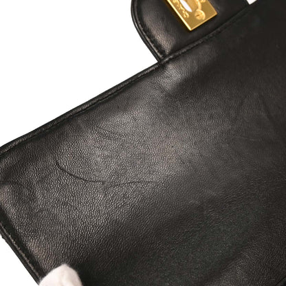 Chanel 1996-1997 Black Lambskin Double Sided Classic Flap Handbag