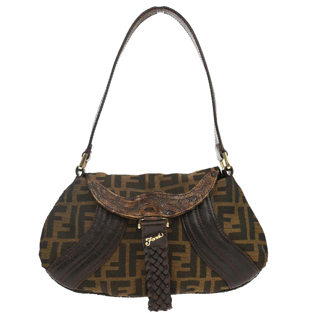 Fendi Brown Zucca Spy Handbag