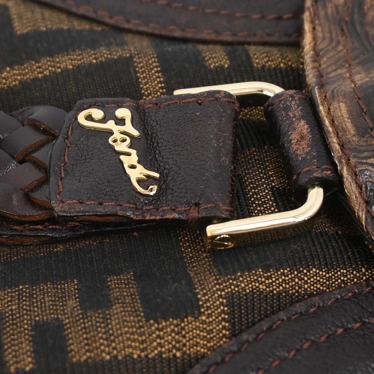 Fendi Brown Zucca Spy Handbag