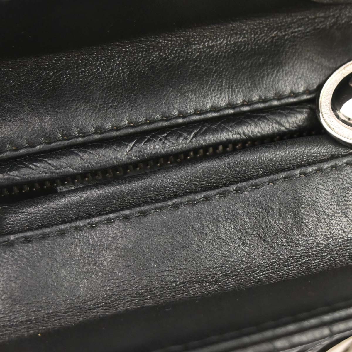 Christian Dior Black Lambskin Medium Lady Dior Cannage 2way Shoulder Handbag