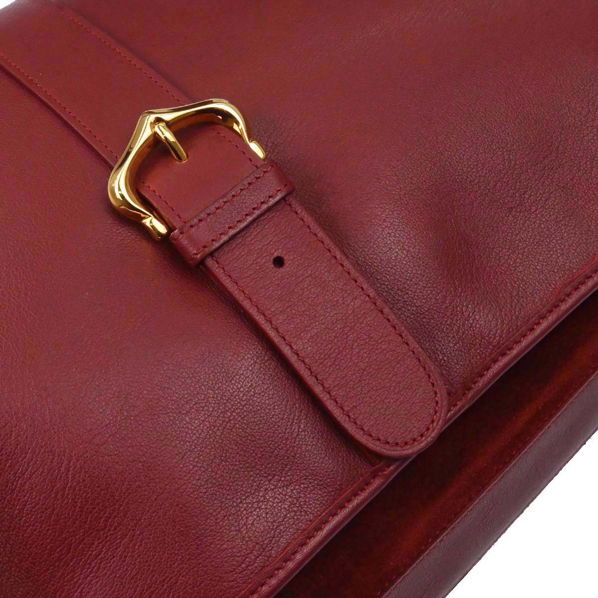 Cartier Bordeaux Leather Shoulder Bag