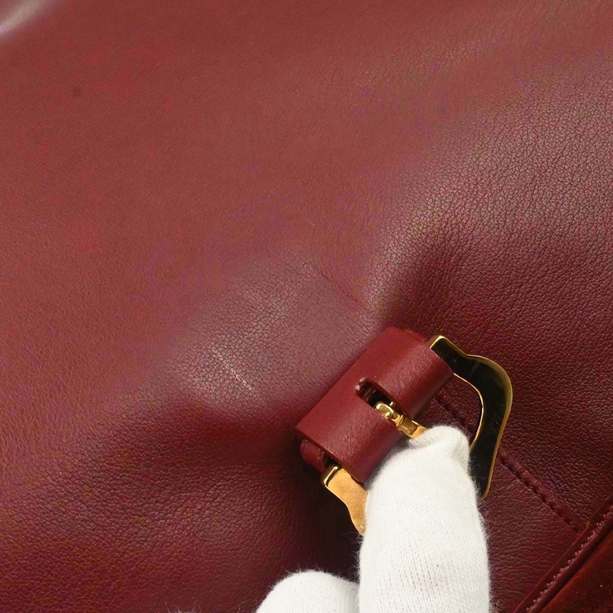 Cartier Bordeaux Leather Shoulder Bag