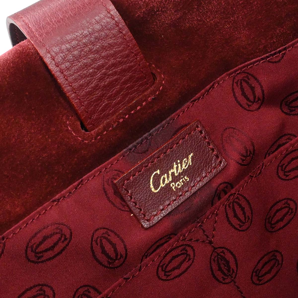 Cartier Bordeaux Leather Shoulder Bag