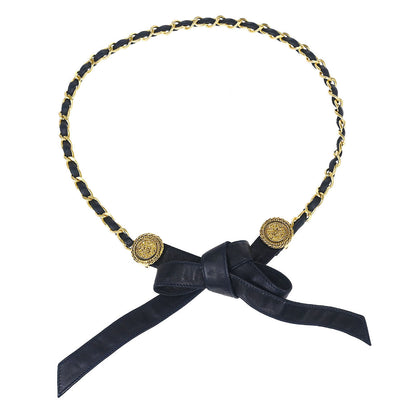 Chanel Chain Belt Medallion Gold Navy #80/32 Small Good