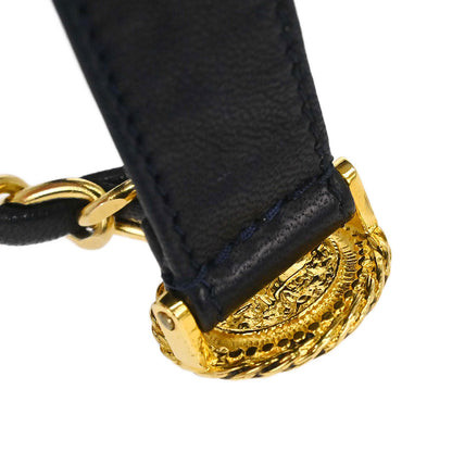 Chanel Chain Belt Medallion Gold Navy #80/32 Small Good
