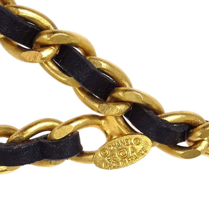 Chanel Chain Belt Clover Gold Black 93A Small Good