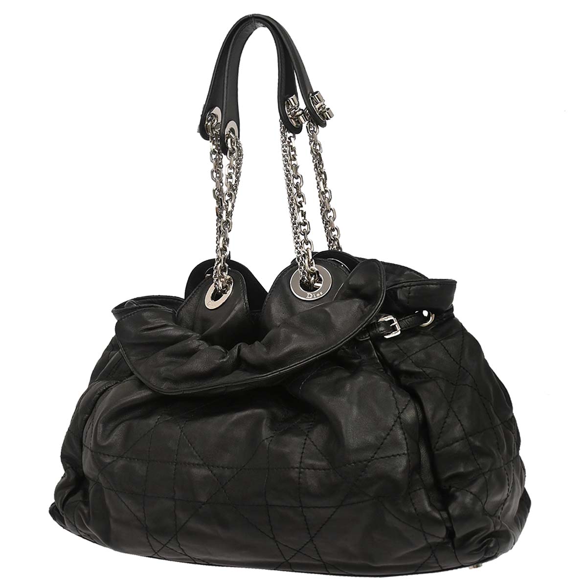 Christian Dior Black Lambskin Le Trente Cannage Tote Bag