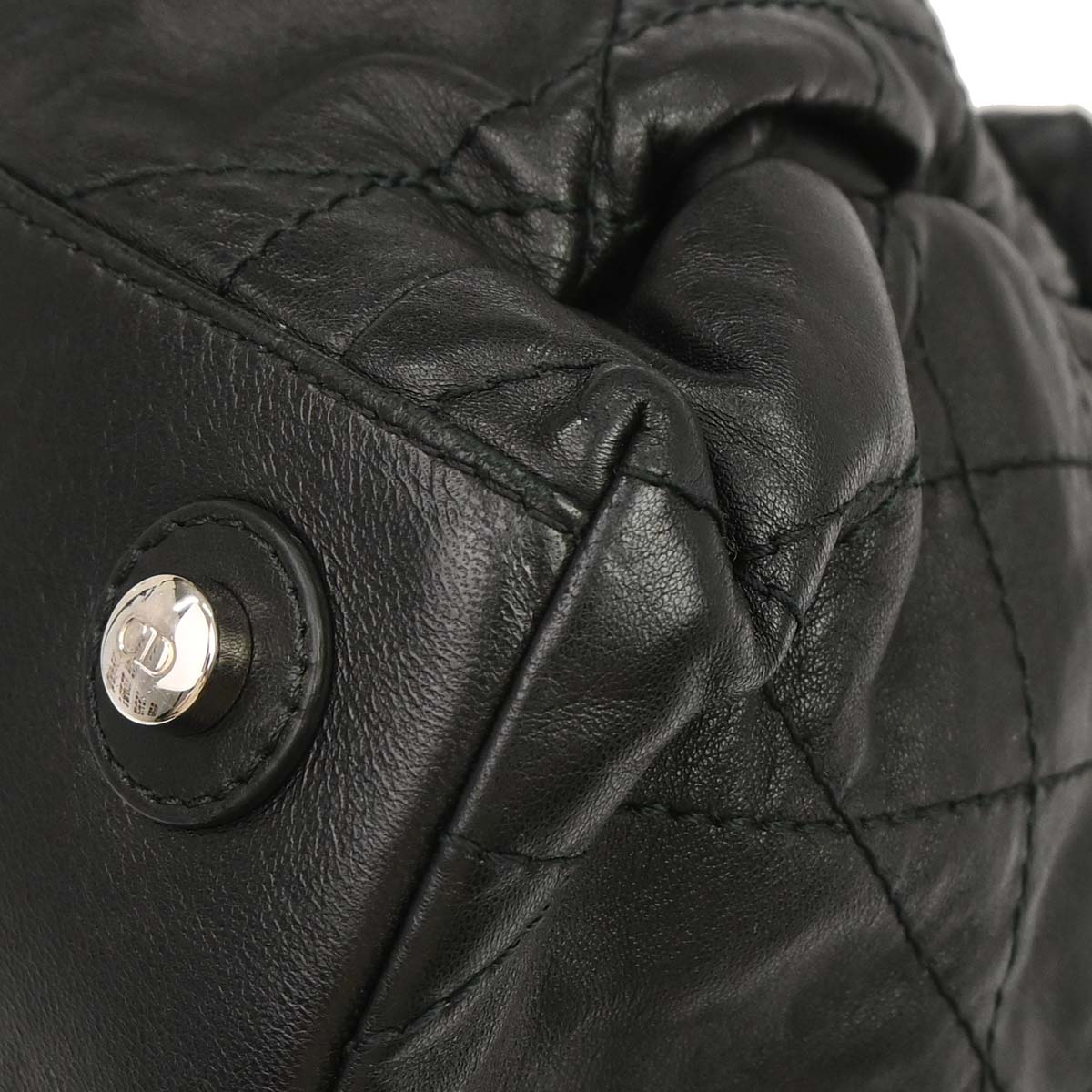 Christian Dior Black Lambskin Le Trente Cannage Tote Bag