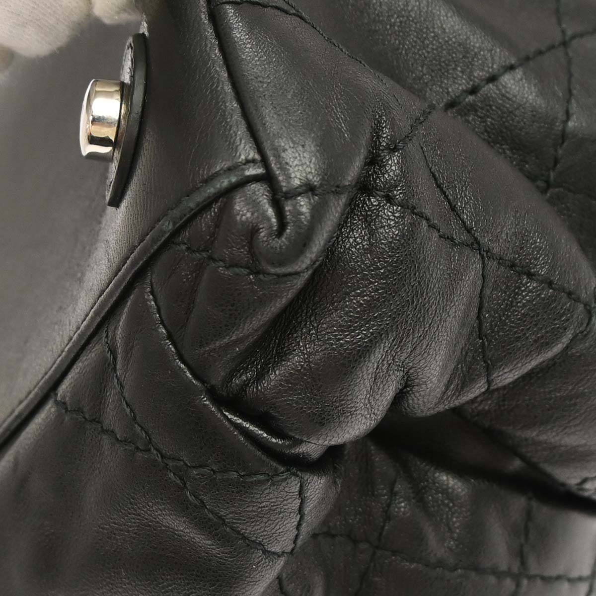 Christian Dior Black Lambskin Le Trente Cannage Tote Bag