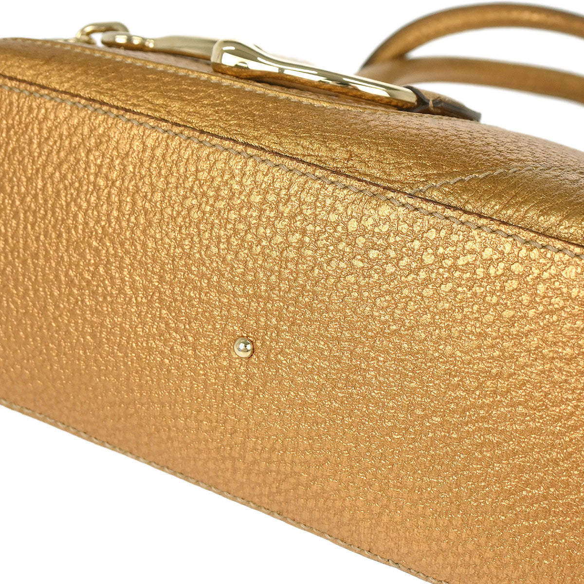 Gucci Gold Leather Horsebit GG Tote Handbag