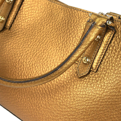 Gucci Gold Leather Horsebit GG Tote Handbag