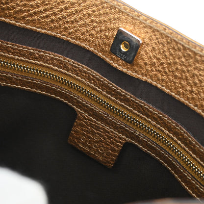 Gucci Gold Leather Horsebit GG Tote Handbag