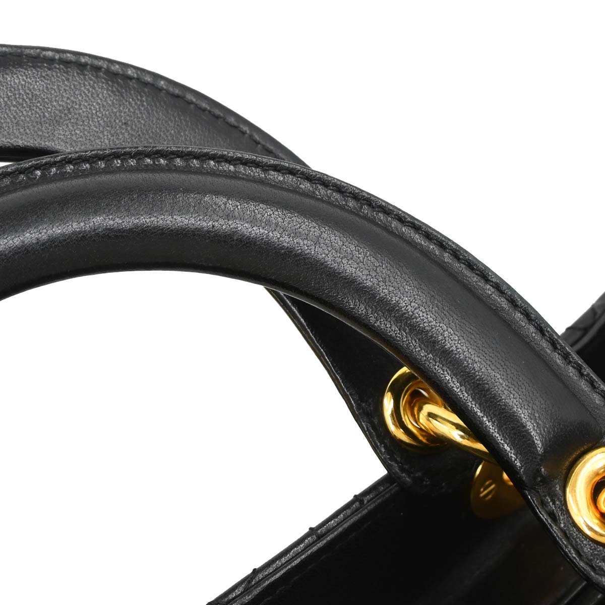 Christian Dior Black Lambskin Medium Lady Dior Cannage 2way Shoulder Handbag