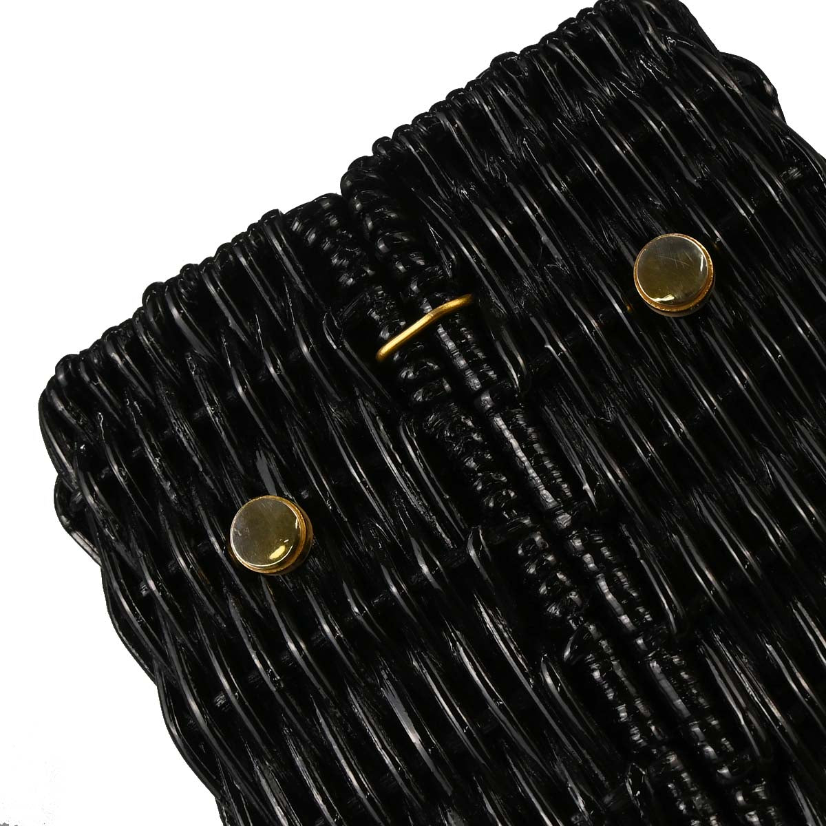 Salvatore Ferragamo Black Rattan Gancini Handbag