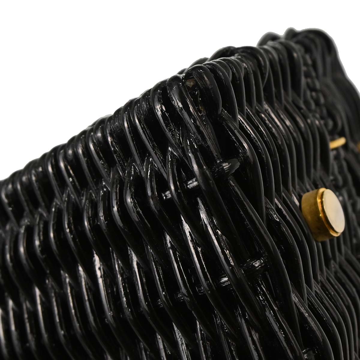 Salvatore Ferragamo Black Rattan Gancini Handbag