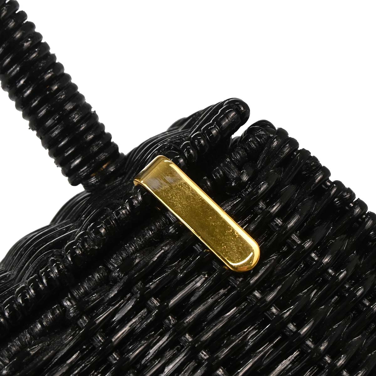 Salvatore Ferragamo Black Rattan Gancini Handbag