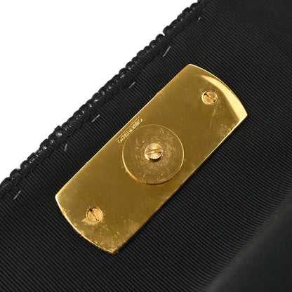 Salvatore Ferragamo Black Rattan Gancini Handbag