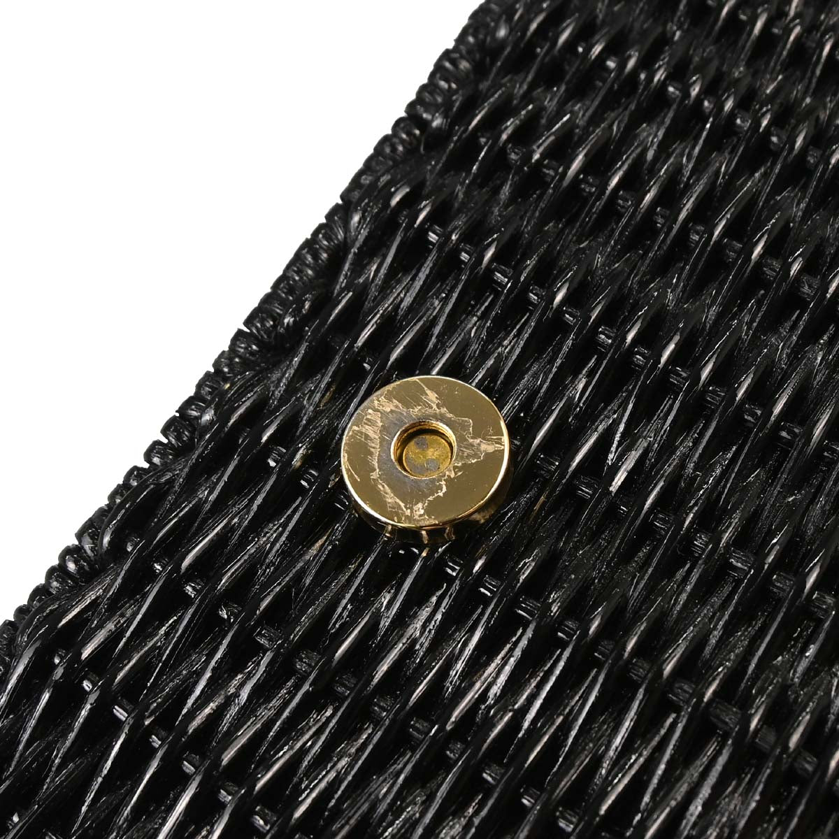 Salvatore Ferragamo Black Rattan Gancini Handbag