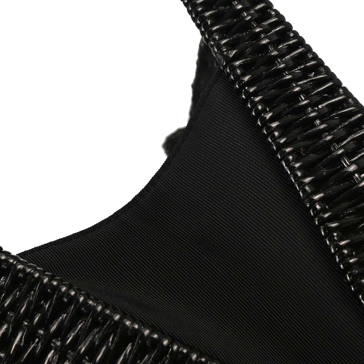 Salvatore Ferragamo Black Rattan Gancini Handbag