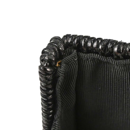 Salvatore Ferragamo Black Rattan Gancini Handbag