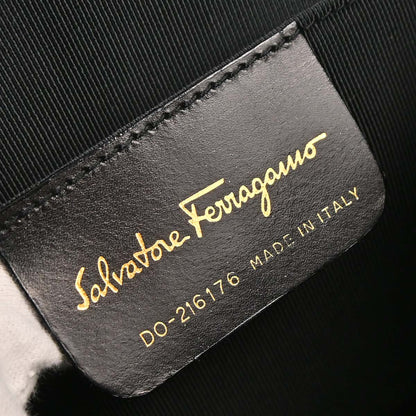 Salvatore Ferragamo Black Rattan Gancini Handbag