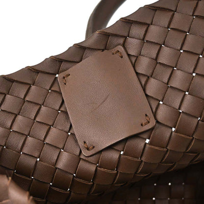 Bottega Veneta Brown Leather Intrecciato Tote Handbag