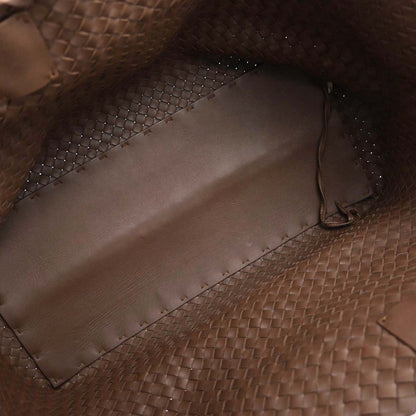 Bottega Veneta Brown Leather Intrecciato Tote Handbag