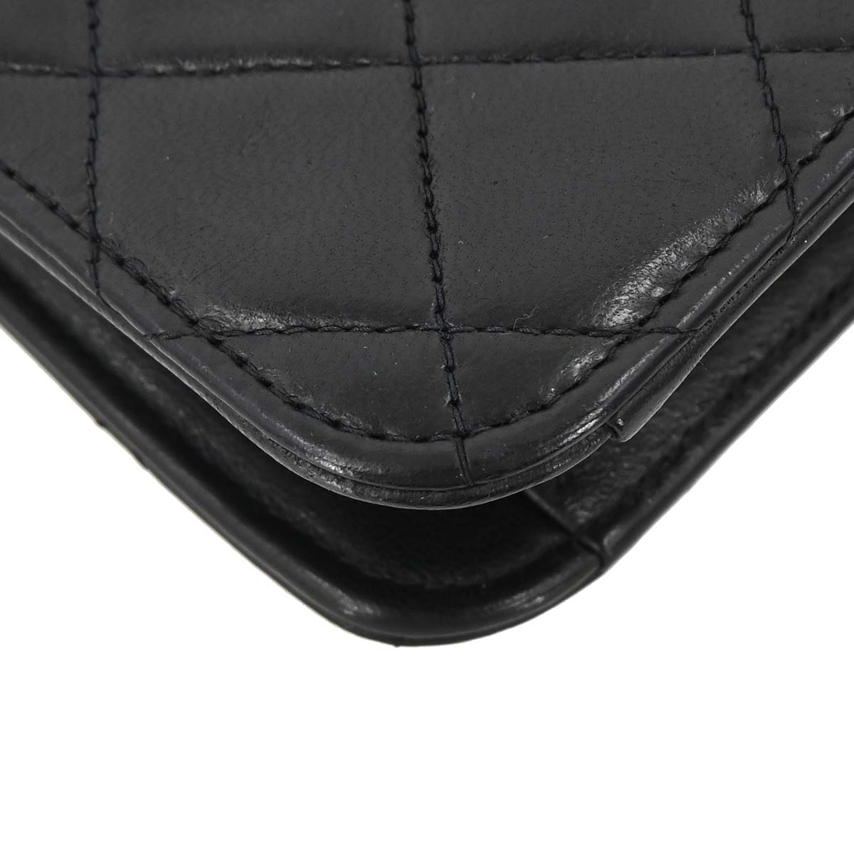 Chanel 1994-1996 Black Lambskin Pushlock Medium Half Flap Shoulder Bag