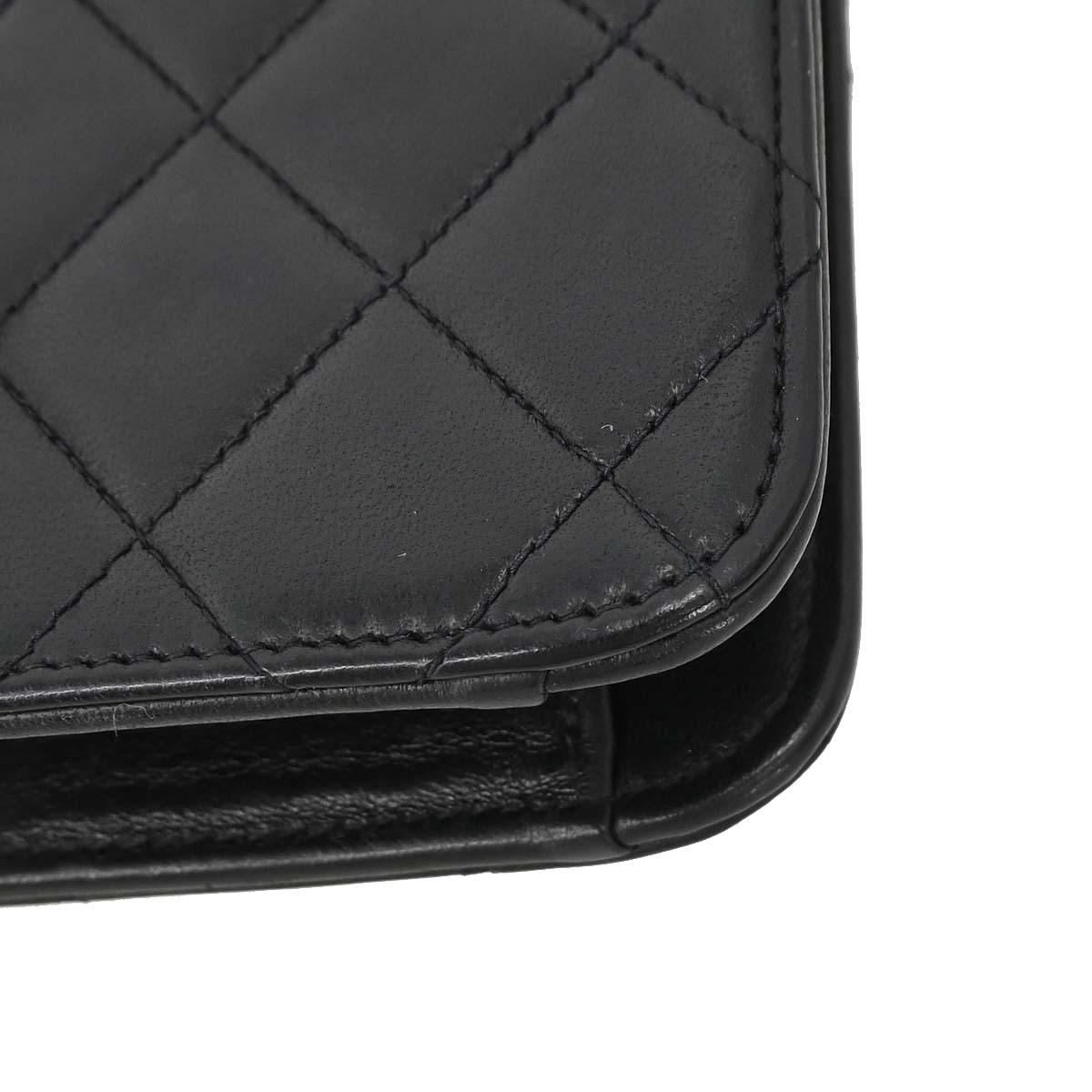 Chanel 1994-1996 Black Lambskin Pushlock Medium Half Flap Shoulder Bag
