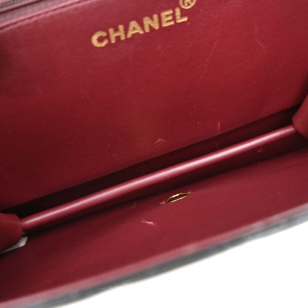 Chanel 1994-1996 Black Lambskin Pushlock Medium Half Flap Shoulder Bag