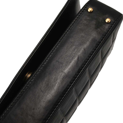 Chanel 2002-2003 Black Lambskin Choco Bar Shoulder Bag
