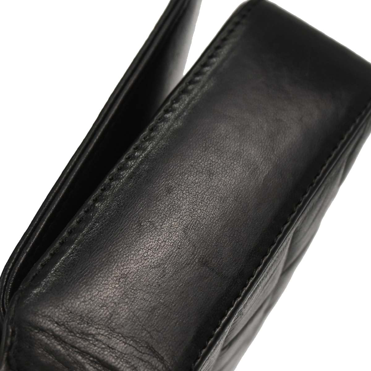 Chanel 2002-2003 Black Lambskin Choco Bar Shoulder Bag