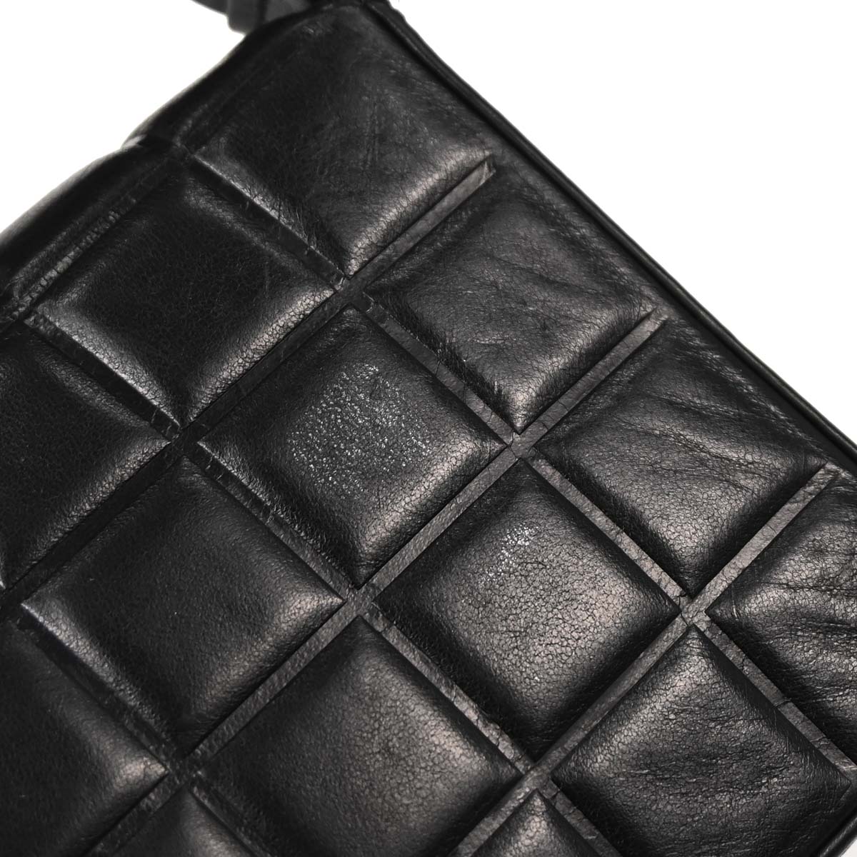 Chanel 2002-2003 Black Lambskin Choco Bar Shoulder Bag