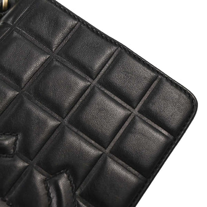 Chanel 2002-2003 Black Lambskin Choco Bar Shoulder Bag