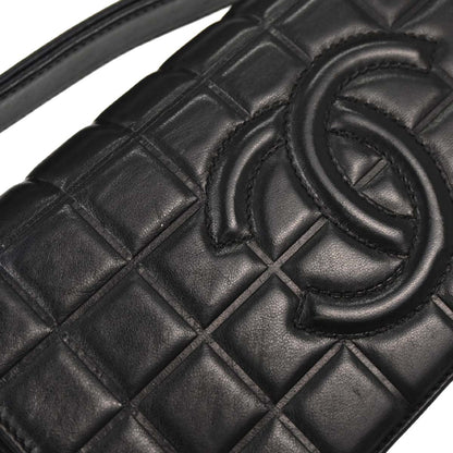 Chanel 2002-2003 Black Lambskin Choco Bar Shoulder Bag