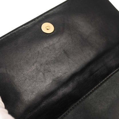 Chanel 2002-2003 Black Lambskin Choco Bar Shoulder Bag