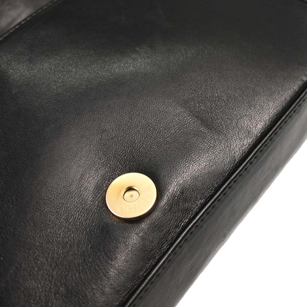 Chanel 2002-2003 Black Lambskin Choco Bar Shoulder Bag