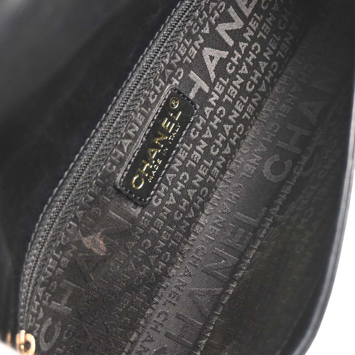 Chanel 2002-2003 Black Lambskin Choco Bar Shoulder Bag